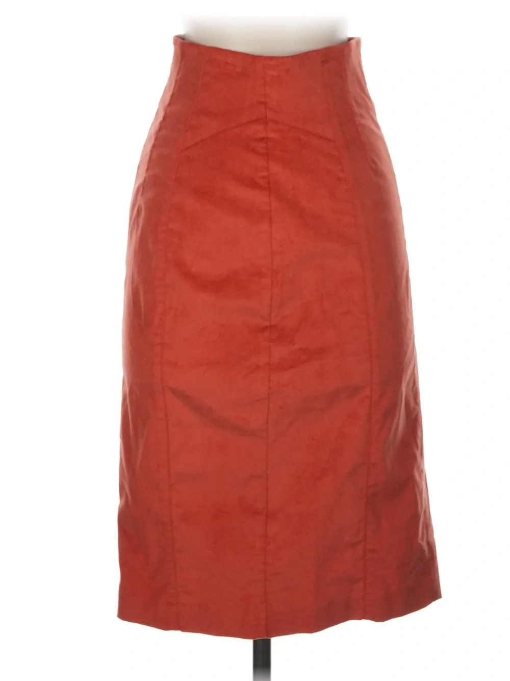 bebe Rust Orange High-Waist Midi Skirt